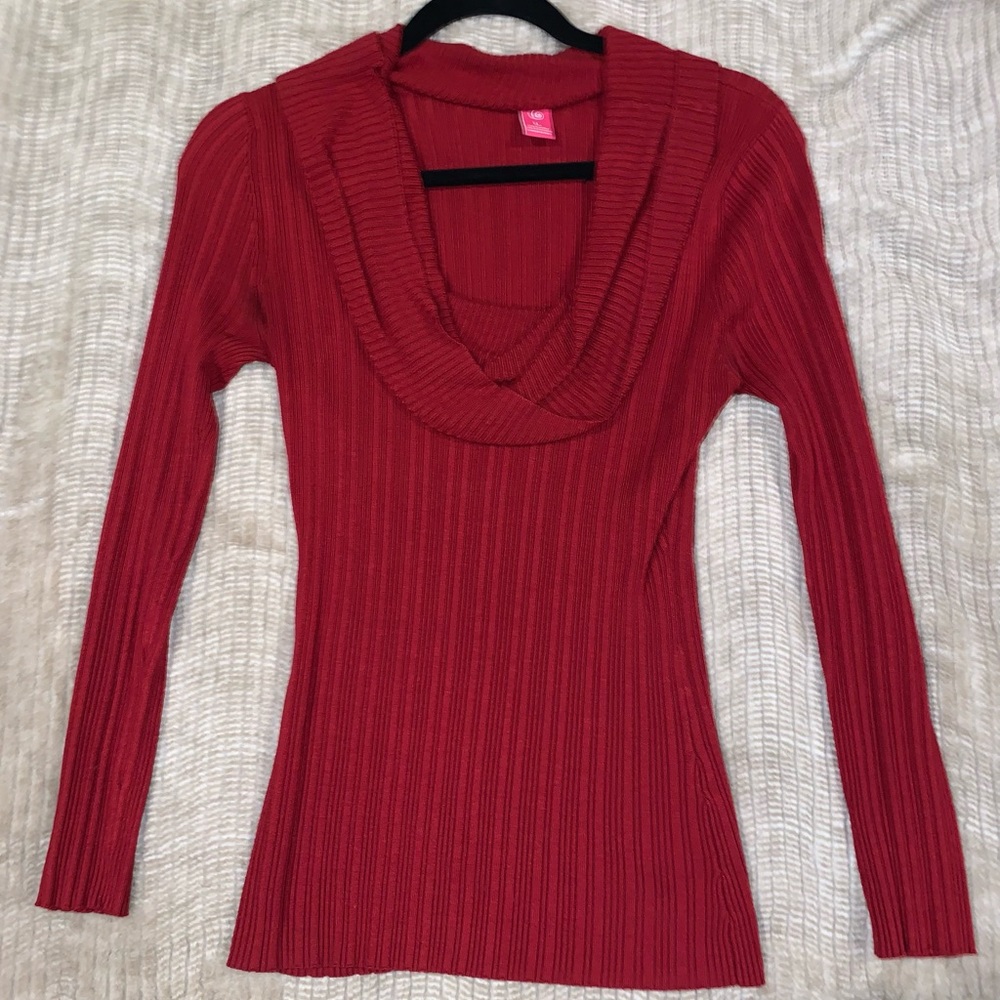 Red Cowl Neck Sweater